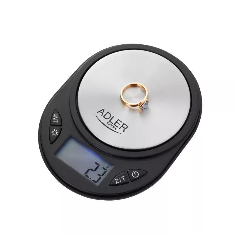 Bilancia di precisione Adler AD 3162 – capacità 750 g, precisione 0,1 g, nera