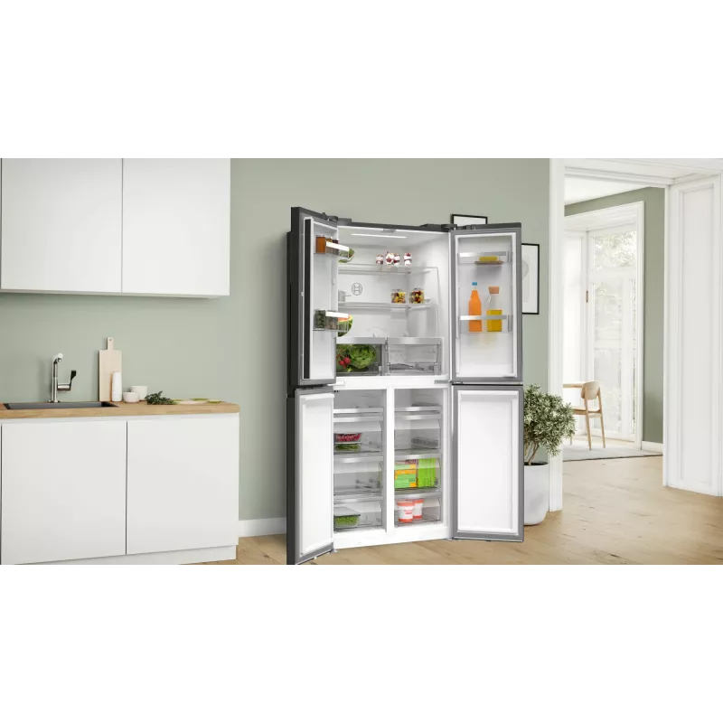 Frigorifero Side-by-Side Bosch Serie 4 KMC85LBEA, libera installazione, 547 l, nero