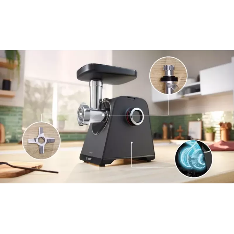 Tritacarne Bosch Serie 4 MFWS440B 1900 W, nero, argento
