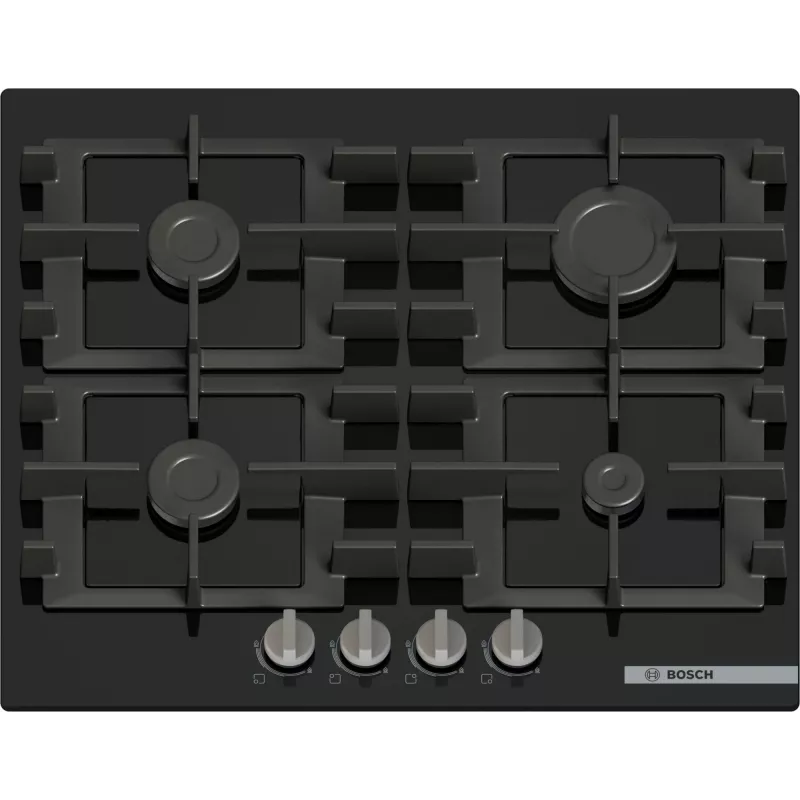 Piano cottura Bosch Serie 4 PNP6B6K40 nero da incasso 60 cm a gas 4 zone