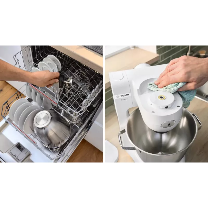 Bosch Serie 6 MUMS6EW22 robot da cucina, 1600 W, set pasticceria, accessorio frullatore, bianco/acciaio inox