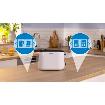 Tostapane Bosch TAT2M121 6 2 fette 950 W bianco