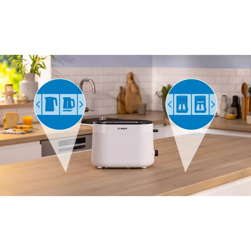 Tostapane Bosch TAT2M121 6 2 fette 950 W bianco