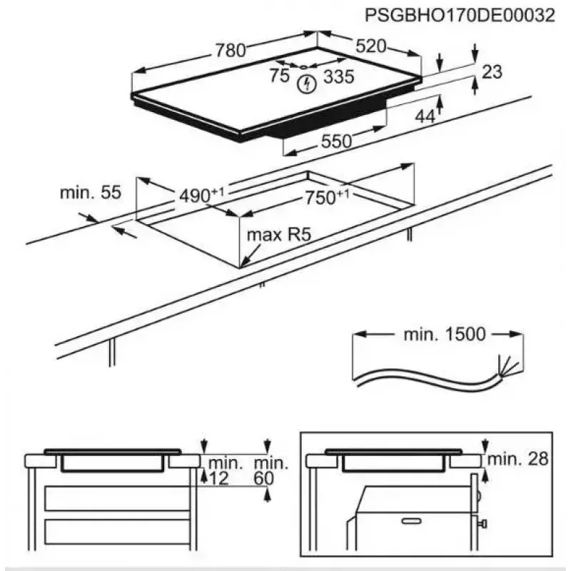 Electrolux EIV83443BW piano cottura bianco da incasso piano a induzione 4 zone