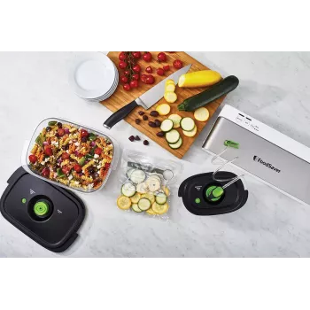 Confezionatrice sottovuoto FoodSaver VS0100X — manopola, include rotolo per film e 4 sacchetti per vuoto, argento-bianco