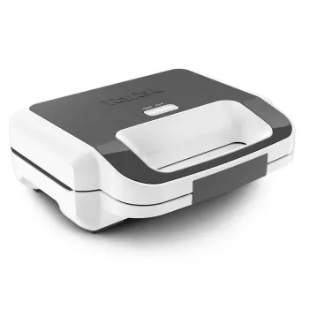 Tostiera per sandwich Tefal SW7011 — 850 W, acciaio inox e bianco, compatta 238×276×98 mm
