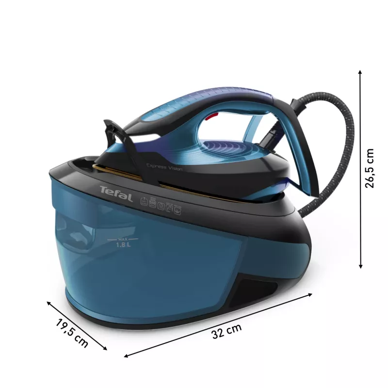 Tefal Express Vision SV8151 2800 W 1,8 l suola Durilium AirGlide Autoclean blu, nero