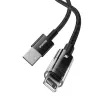 Cavo di ricarica USB Baseus Gem P10373003111-00, 1 m, 2,4 A, rivestimento in nylon, Lightning, USB-A, Nero