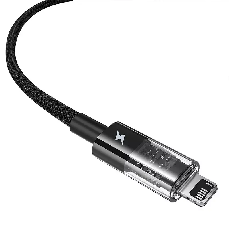 Cavo di ricarica USB Baseus Gem P10373003111-00, 1 m, 2,4 A, rivestimento in nylon, Lightning, USB-A, Nero