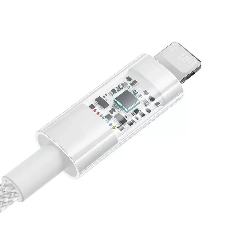 Cavo di ricarica USB Baseus Gem P10373003211-00, 1 m, 2,4 A, Lightning/USB-A, Bianco, rivestimento in nylon