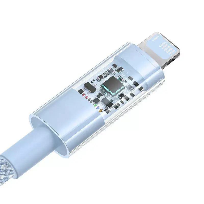 Cavo USB Baseus Gem P10373003311-00 — 1 m, ricarica rapida 2,4 A, Lightning/USB-A, blu, rivestimento in nylon