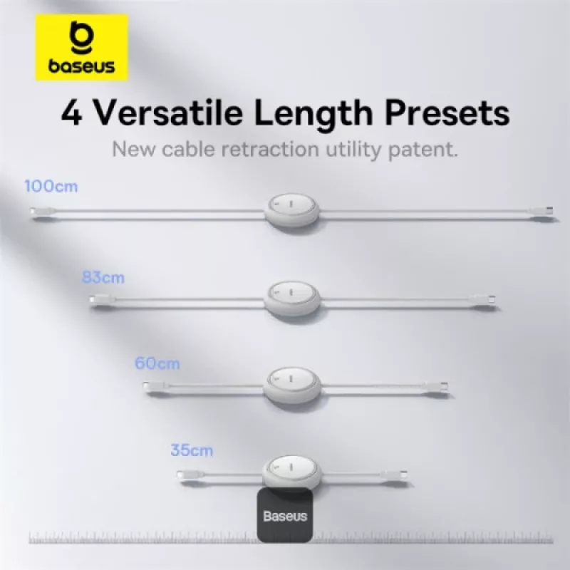Cavo BASEUS Free2pull Expandable USB C To Ip Ligtning ricarica rapida 1 M 20 W bianco