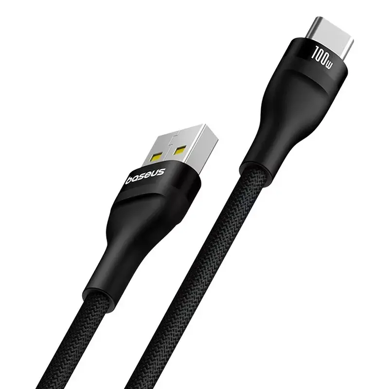 Cavo USB-A a USB-C Baseus Flash 2 1m 100W nero, USB PD, 480 Mbit/s, nylon