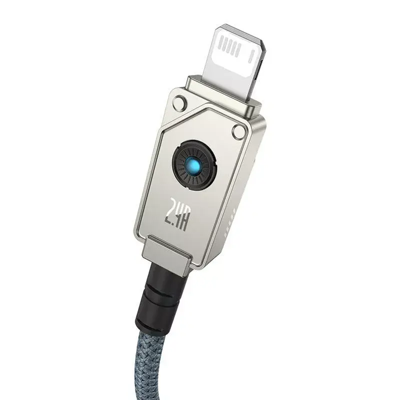 Cavo USB-A a Lightning Baseus 1 m 5 V 2,4 A bianco, USB PD, 480 Mbit/s