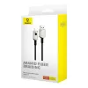 Cavo USB-A a Lightning Baseus 1 m 5 V 2,4 A bianco, USB PD, 480 Mbit/s