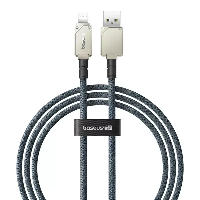 Cavo USB-A a Lightning Baseus 1 m 5 V 2,4 A bianco, USB PD, 480 Mbit/s