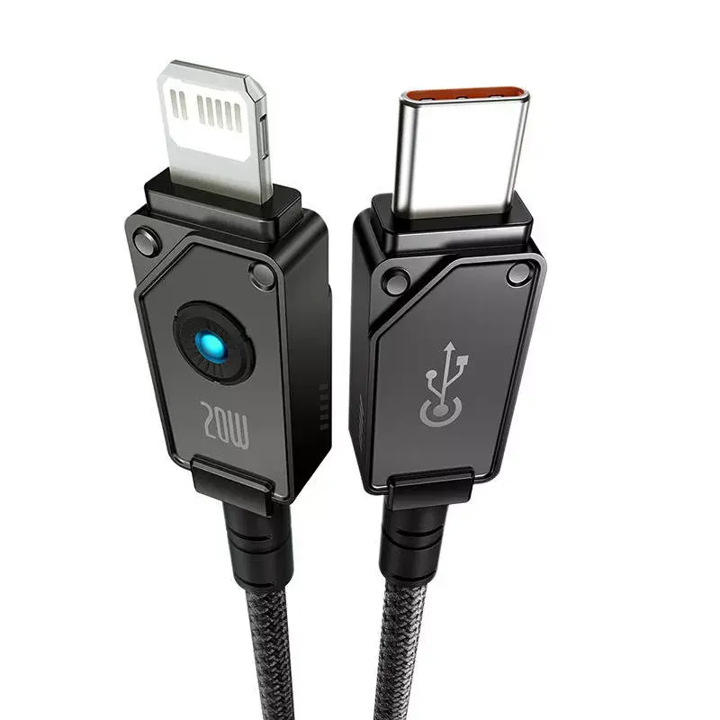 Cavo USB-C a Lightning Baseus Unbreakable 1m 20W – fibra aramidica, 480 Mbit/s, nero