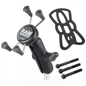 Supporto per telefono RAM Mounts X-Grip con morsetto manubrio moto nero