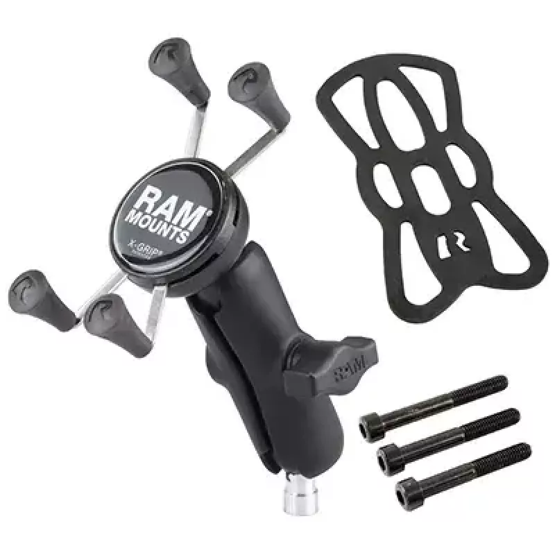 Supporto per telefono RAM Mounts X-Grip con morsetto manubrio moto nero