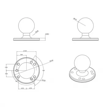 Piastra rotonda con sfera RAM Mounts RAM-202U