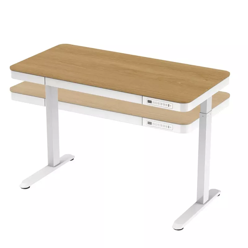 Scrivania Tuckano regolabile elettricamente in altezza ET119W-C bianco/rovere