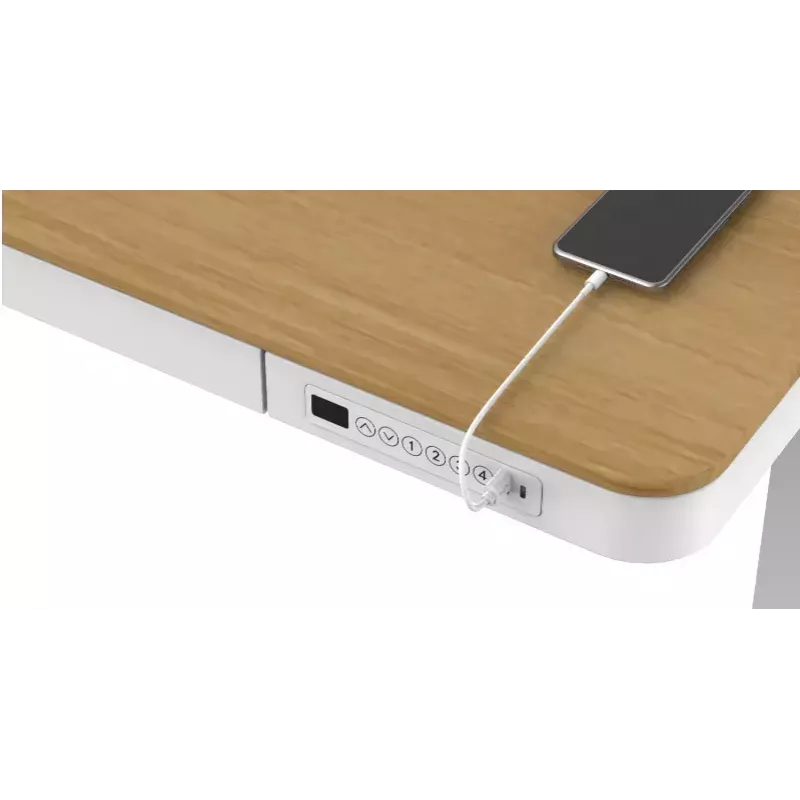 Scrivania Tuckano regolabile elettricamente in altezza ET119W-C bianco/rovere