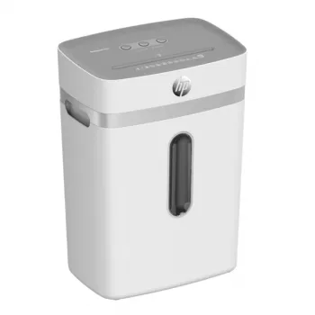 Distruggidocumenti HP OneShred 12CC taglio a particelle P-4 capacità 12 fogli larghezza 22 cm cestino 23 L 4×35 mm 65 dB bianco