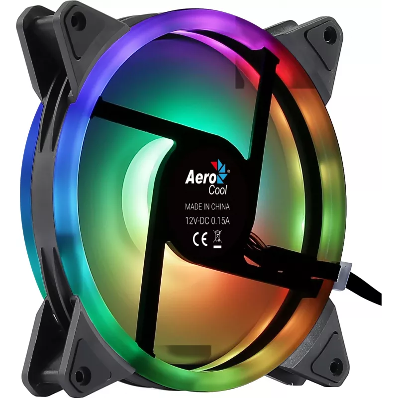 Ventola PC Aerocool DUO14 14 cm ARGB LED Dual Ring antivibrazione 6 pin nero