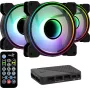 Kit Aerocool MIRAGE12PRO 3x ventole PC 12 cm ARGB 6 pin hub silenzioso nero