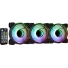 Kit Aerocool MIRAGE12PRO 3x ventole PC 12 cm ARGB 6 pin hub silenzioso nero