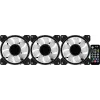 Kit Aerocool MIRAGE12PRO 3x ventole PC 12 cm ARGB 6 pin hub silenzioso nero
