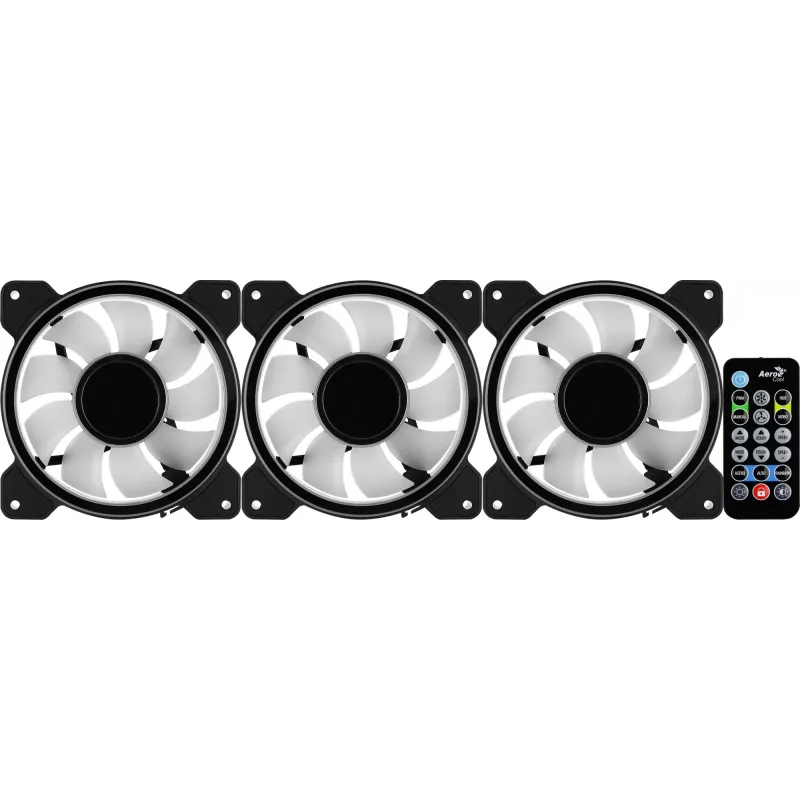 Kit Aerocool MIRAGE12PRO 3x ventole PC 12 cm ARGB 6 pin hub silenzioso nero
