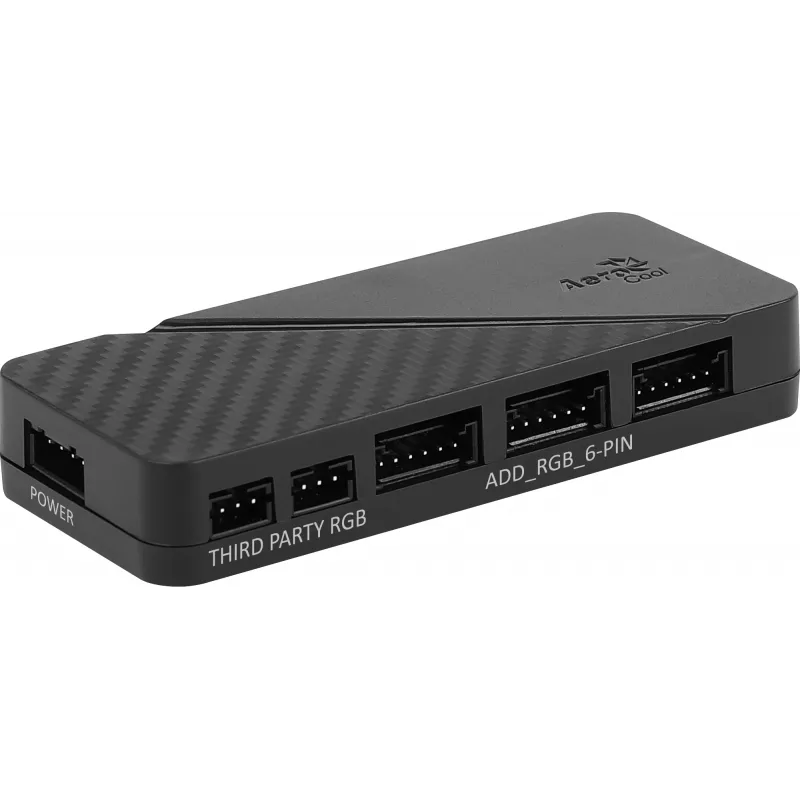 Kit Aerocool MIRAGE12PRO 3x ventole PC 12 cm ARGB 6 pin hub silenzioso nero