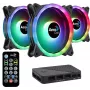 Kit Aerocool DUO12PRO 3x ventole 12 cm ARGB LED Dual Ring antivibrazione 6 pin, nero
