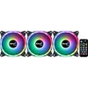 Kit Aerocool DUO12PRO 3x ventole 12 cm ARGB LED Dual Ring antivibrazione 6 pin, nero