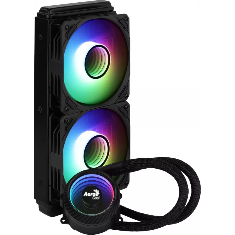 Aerocool PGS Mirage L240 ARGB dissipatore a liquido per CPU, 2300 giri/min, 4 pin, nero