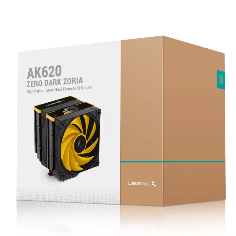 Dissipatore ad aria DeepCool AK620 Zero Dark Zoria 12 cm nero giallo