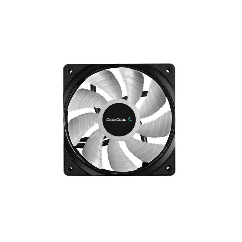 Ventola case 120 mm DeepCool RF120 — bianco/nero, 120×25 mm, PWM 4 pin, LED RGB, cuscinetto idraulico