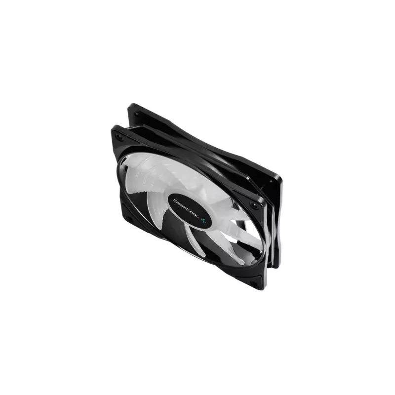 Ventola case 120 mm DeepCool RF120 — bianco/nero, 120×25 mm, PWM 4 pin, LED RGB, cuscinetto idraulico
