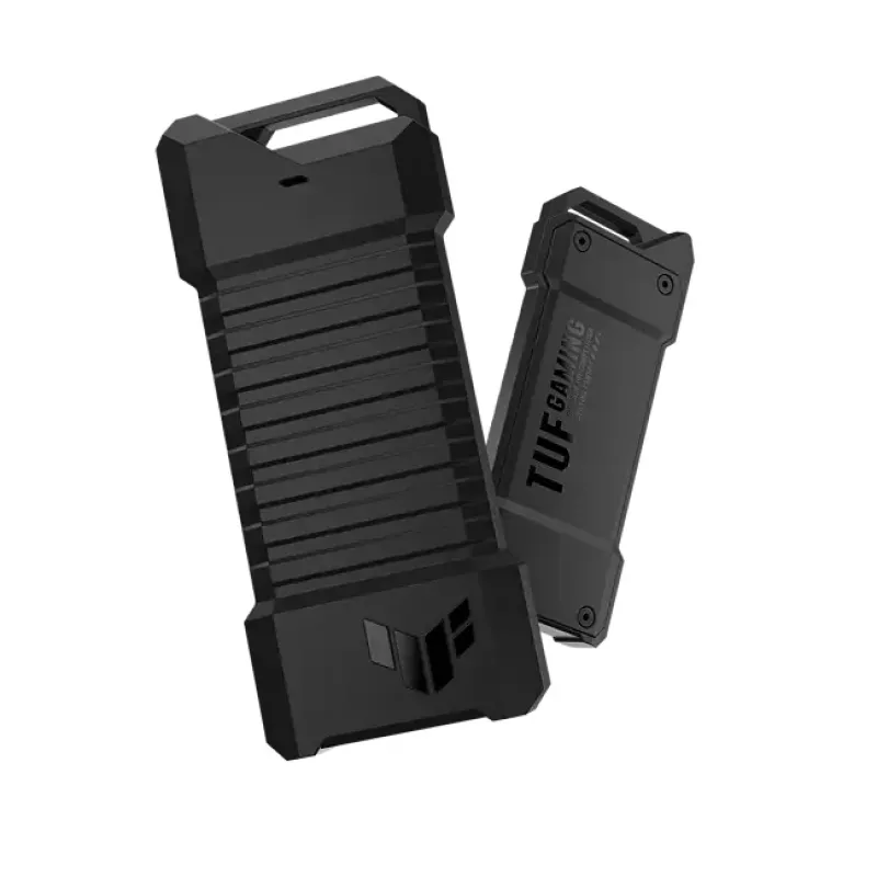 Case per SSD ASUS ESD-T1A/BLK/G/AS — M.2 (SATA/PCIe) a singolo vano, USB-C 3.2 Gen2, 10 Gbit/s, nero, blocco a chiave