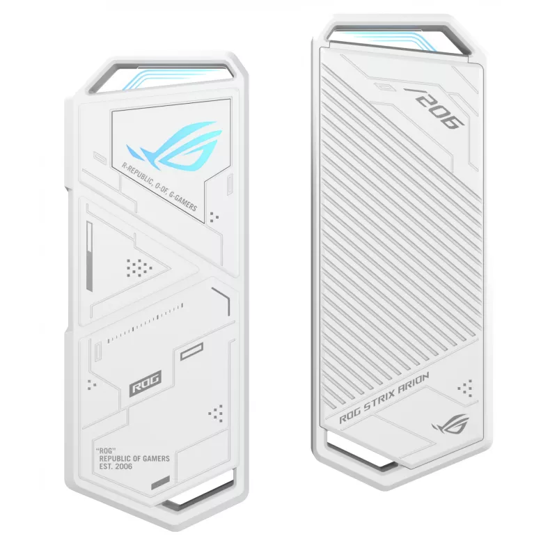 Case per SSD ASUS ROG Strix Arion White Edition — M.2 PCIe, USB Type-C 10 Gbit/s, per un SSD