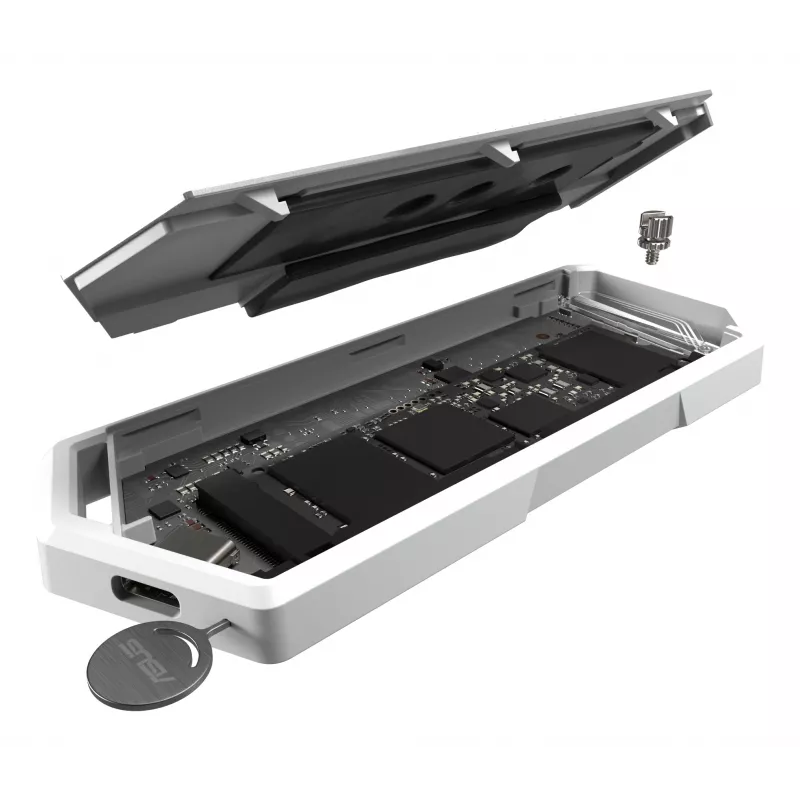 Case per SSD ASUS ROG Strix Arion White Edition — M.2 PCIe, USB Type-C 10 Gbit/s, per un SSD