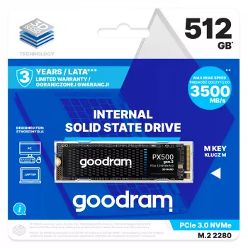 Disco a stato solido interno Goodram PX500 GEN.3 SSDPR-PX500-512-80-G3 512 GB M.2 PCI Express 3.0 NVMe 3D NAND