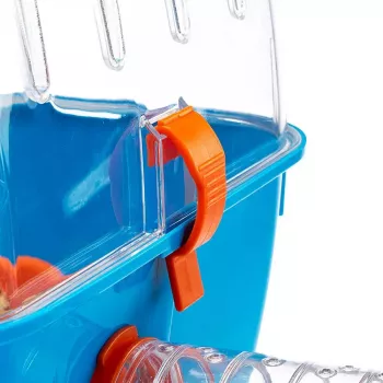 Gabbia FERPLAST Combi 2 per criceti, Blu trasparente, L795×P295×A263 mm, tecnopolimero