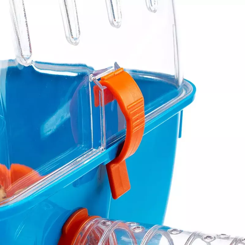 Gabbia FERPLAST Combi 2 per criceti, Blu trasparente, L795×P295×A263 mm, tecnopolimero
