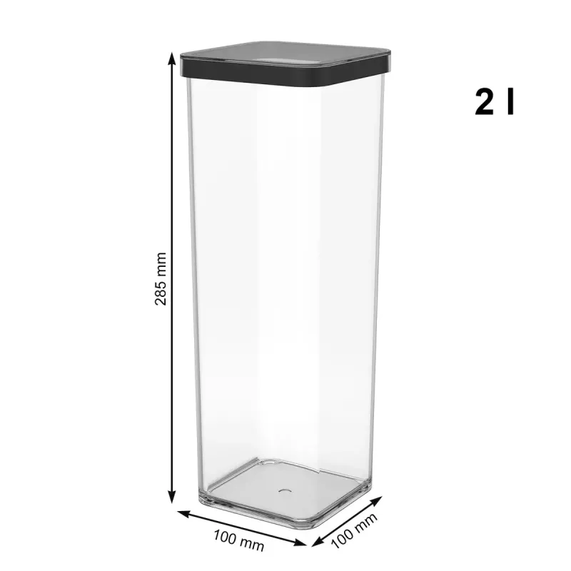 Rotho Loft 1160608080 contenitore per dolcetti, 2 l, in plastica, adatto a lavastoviglie e congelatore, nero