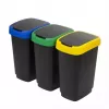 Rotho Twist 1045899999 set di pattumiere, 3 x 25 l, plastica