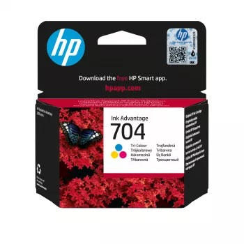 Cartuccia HP 704 tricolore originale Ink Advantage, ciano, magenta, giallo, 1 pz., 200 pagine