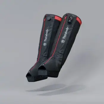 Stivali a compressione Therabody Recovery Air Jetboots Pro Plus — gamba intera, regular, pneumatico 20–100 mmHg, vibrazione, LCD, ricaricabile