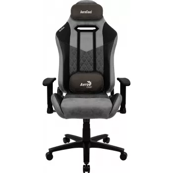 Sedia da gaming AEROCOOL DUKE AeroSuede nero/grigio – braccioli 2D, meccanismo a farfalla, peso massimo utente 150 kg
